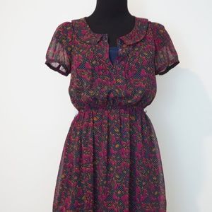3/$10 sale F21 Vintage Inspired Mini Dress Boho
